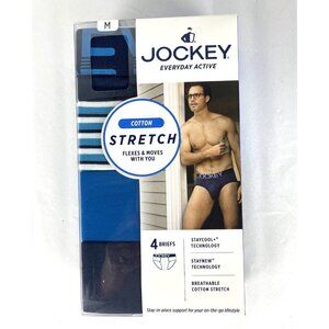 Jockey Mens Everyday Active Stretch Brief 4 Pack Size M 32-34